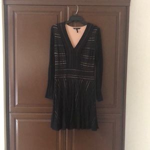 BCBG long sleeved fit and flare dress